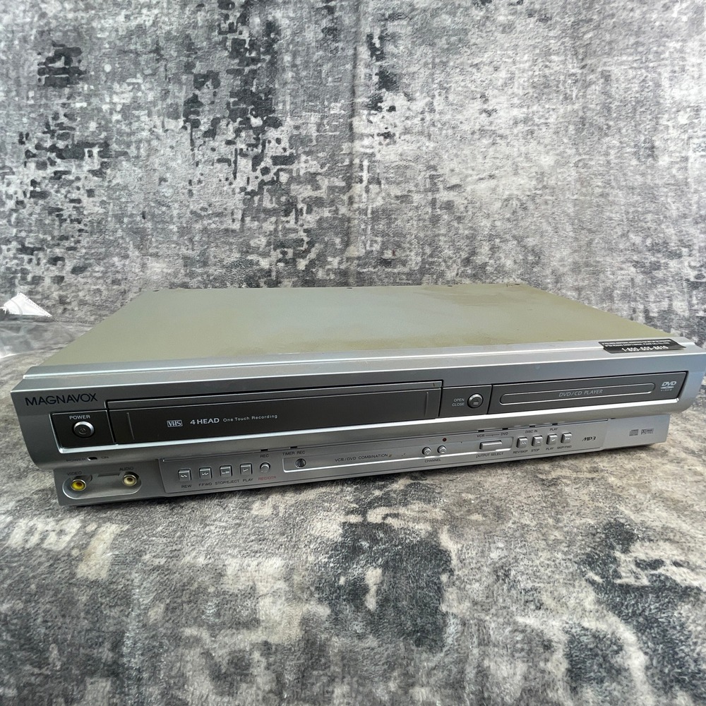 Magnavox MSD804 DVD VCR Combo Player VHS Recorder 4-Head Silver Tested